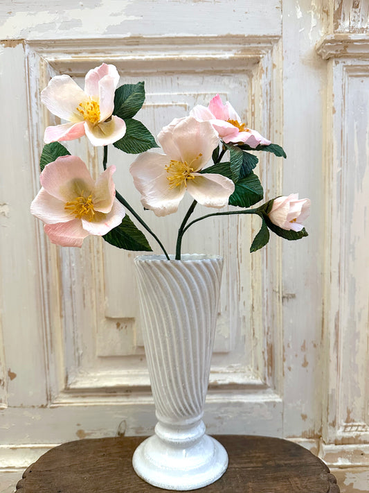 Delicate Handmade Paper Camellia Branch