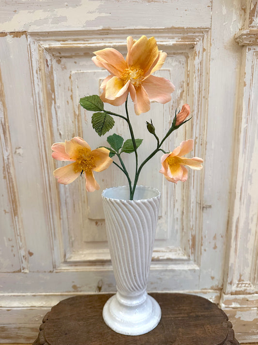 Delicate Handmade Apricot Paper Rose