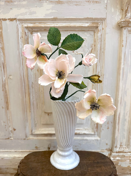 Delicate Handmade Paper Rose Branch I