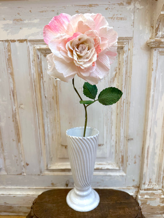 Delicate Handmade Large Pink Paper Rose