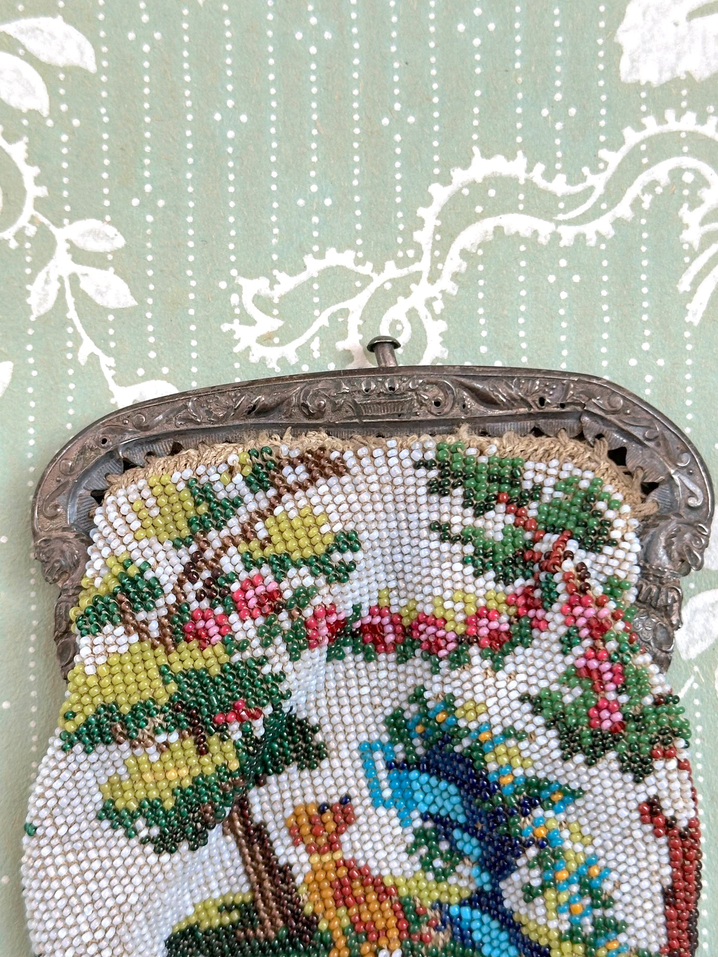 Antique French Small Beaded Pouch