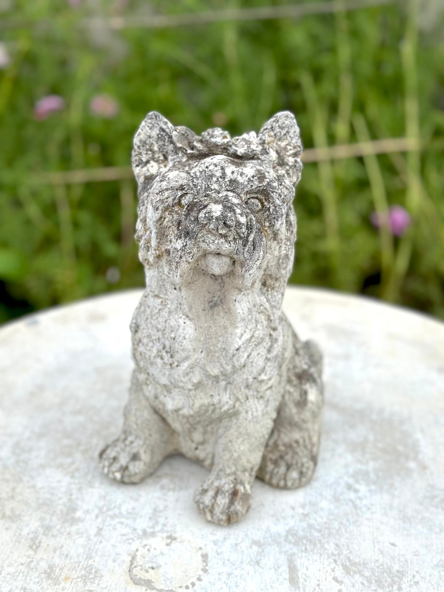 Antique Concrete Dog Statues