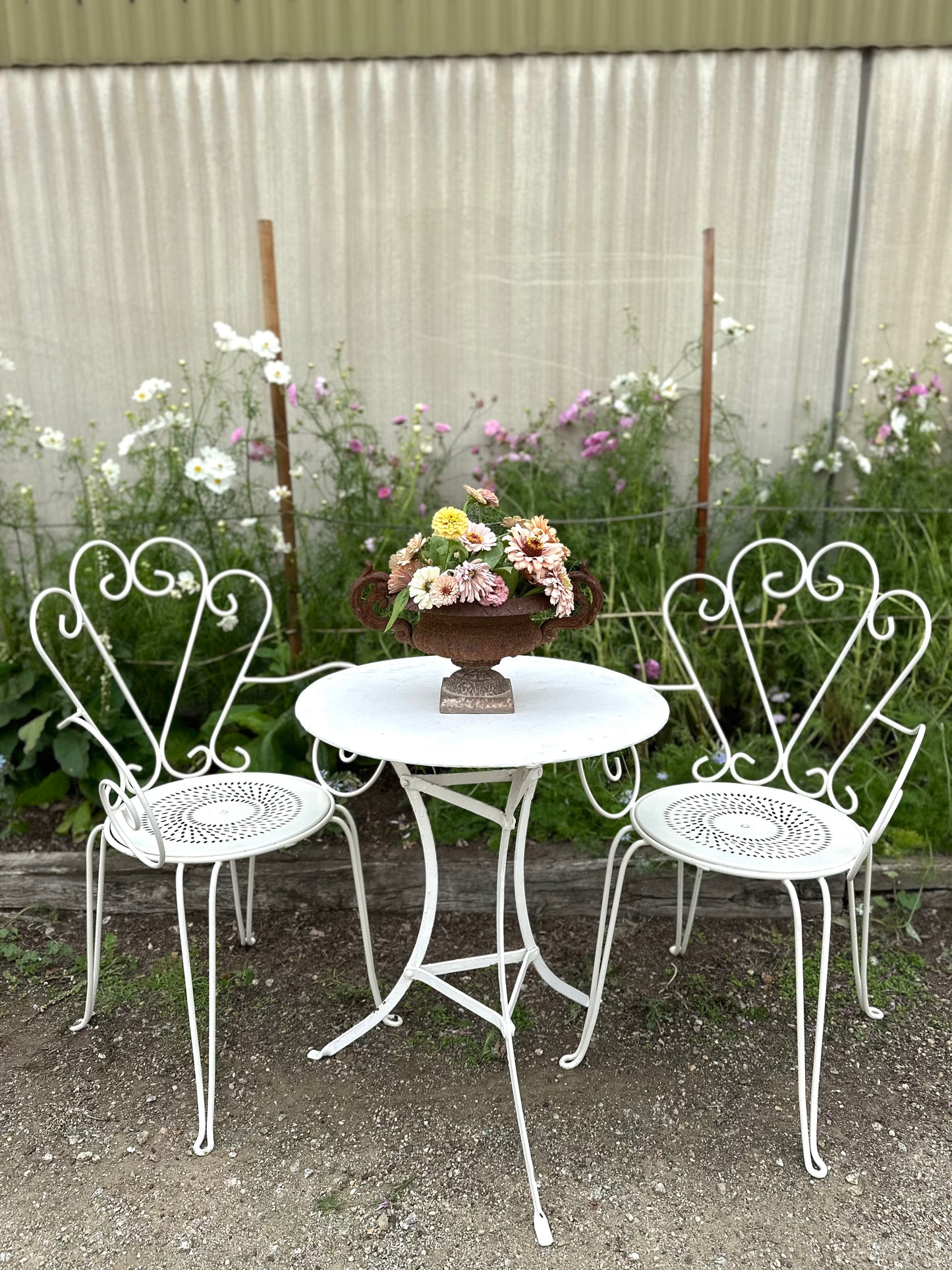 Antique French Pair of Outdoor Chairs