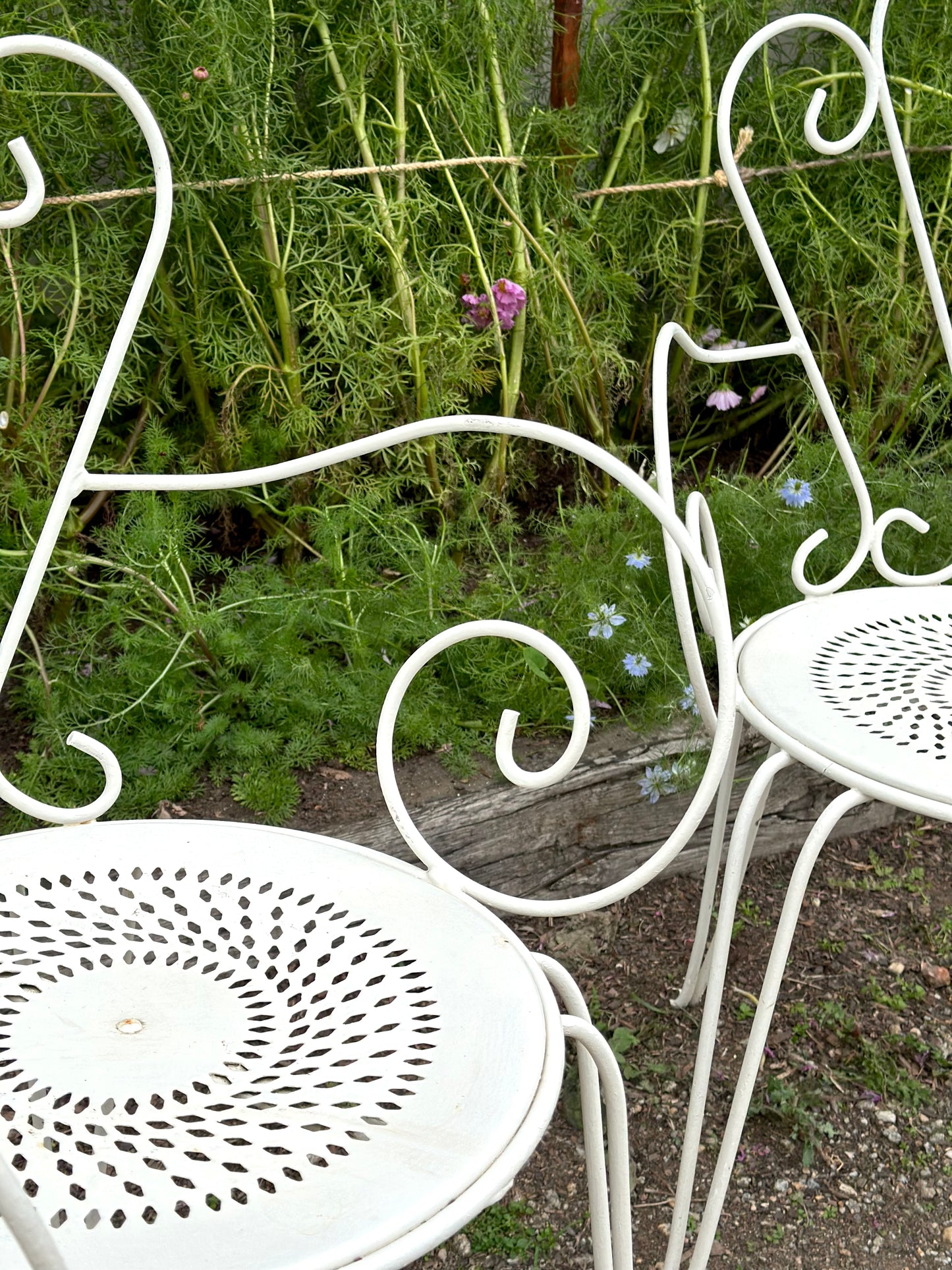 Antique French Pair of Outdoor Chairs