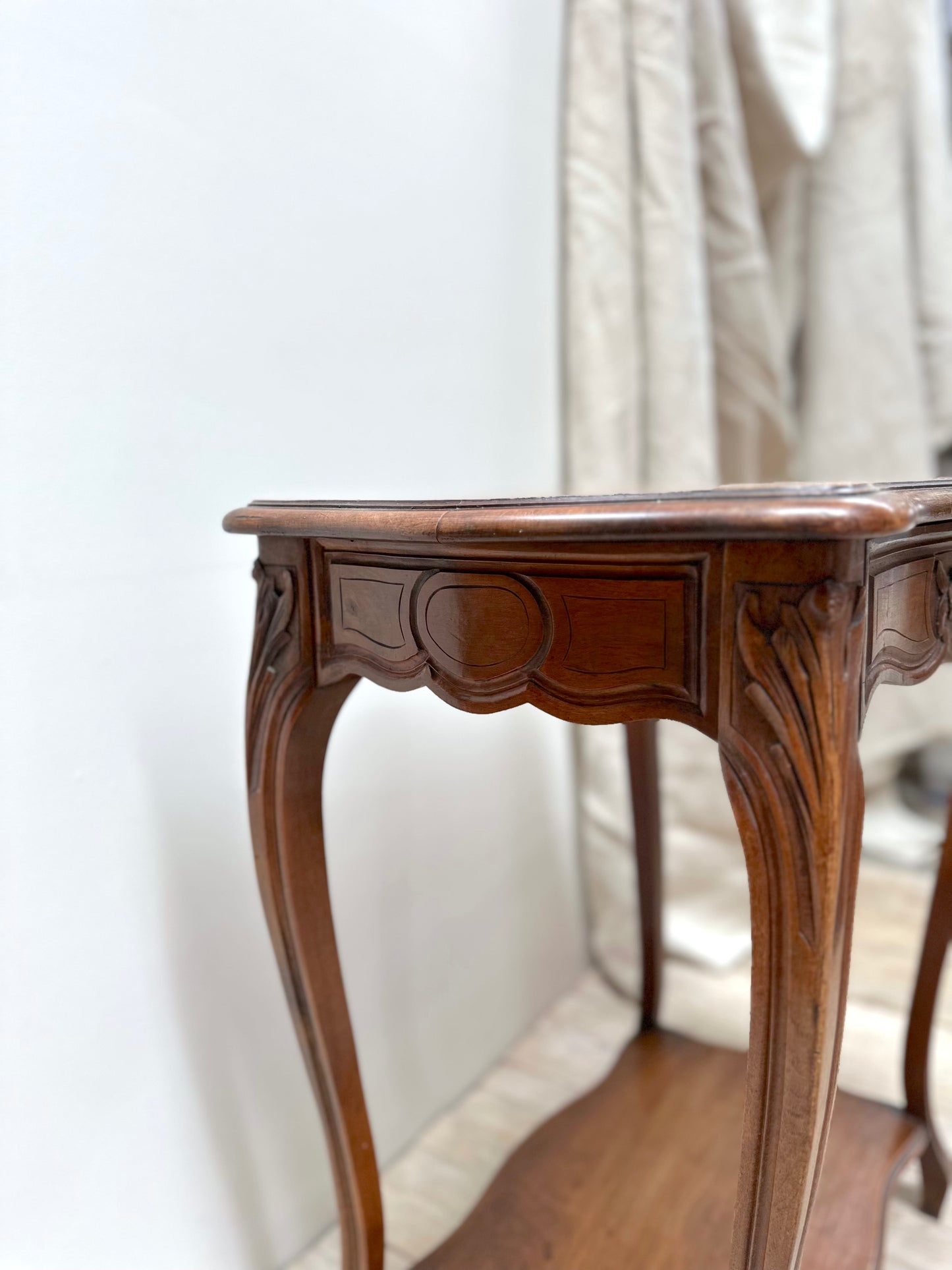 Antique French Louis XV Side Table with Drawer