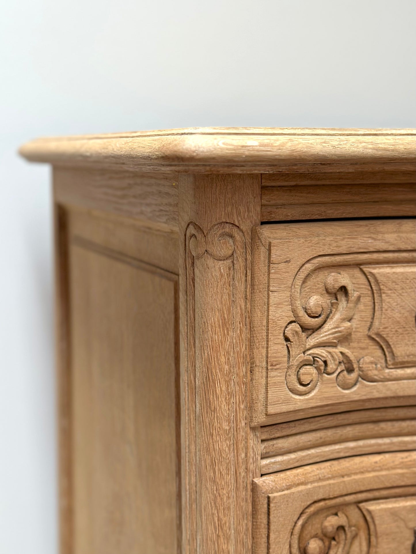 Antique French Louis XV 3 Drawer Serpentine Commode