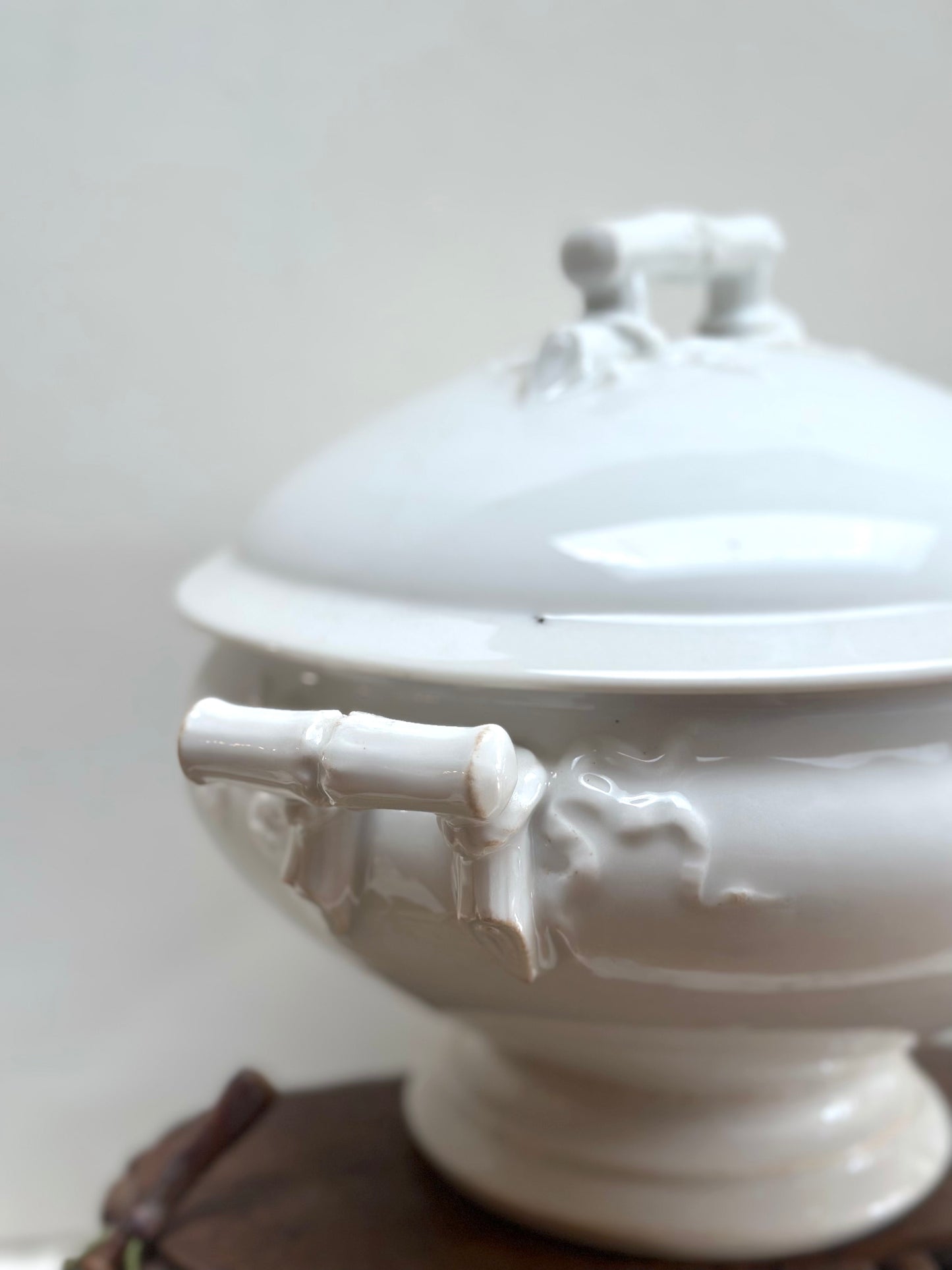 Antique French Large White Tureen