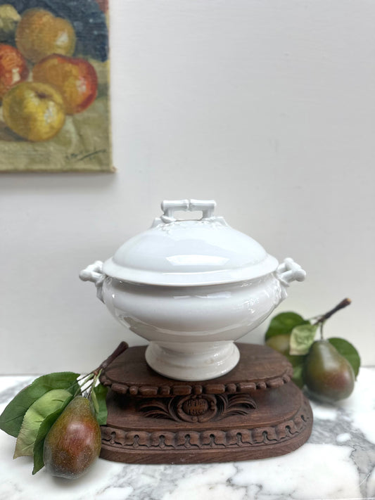Antique French Large White Tureen