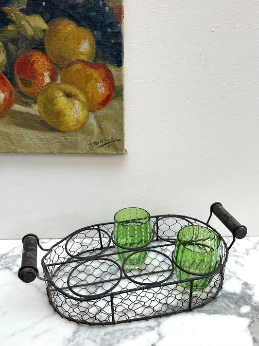 Antique French Wire Glass Rack