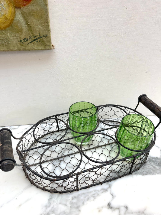 Antique French Wire Glass Rack