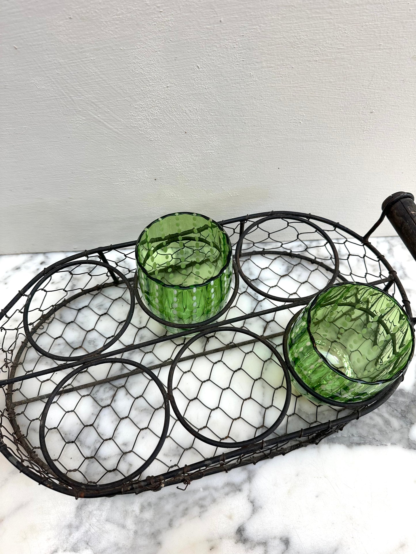 Antique French Wire Glass Rack