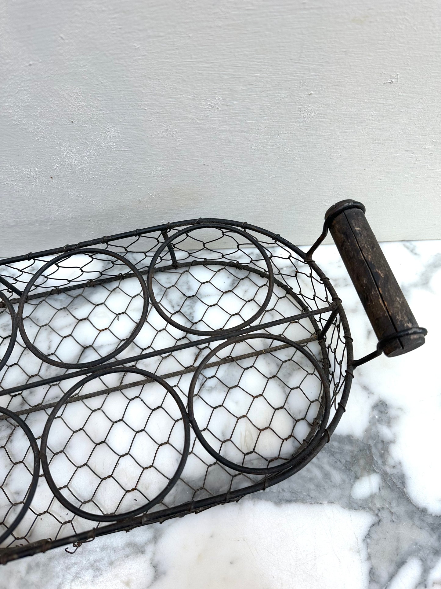 Antique French Wire Glass Rack