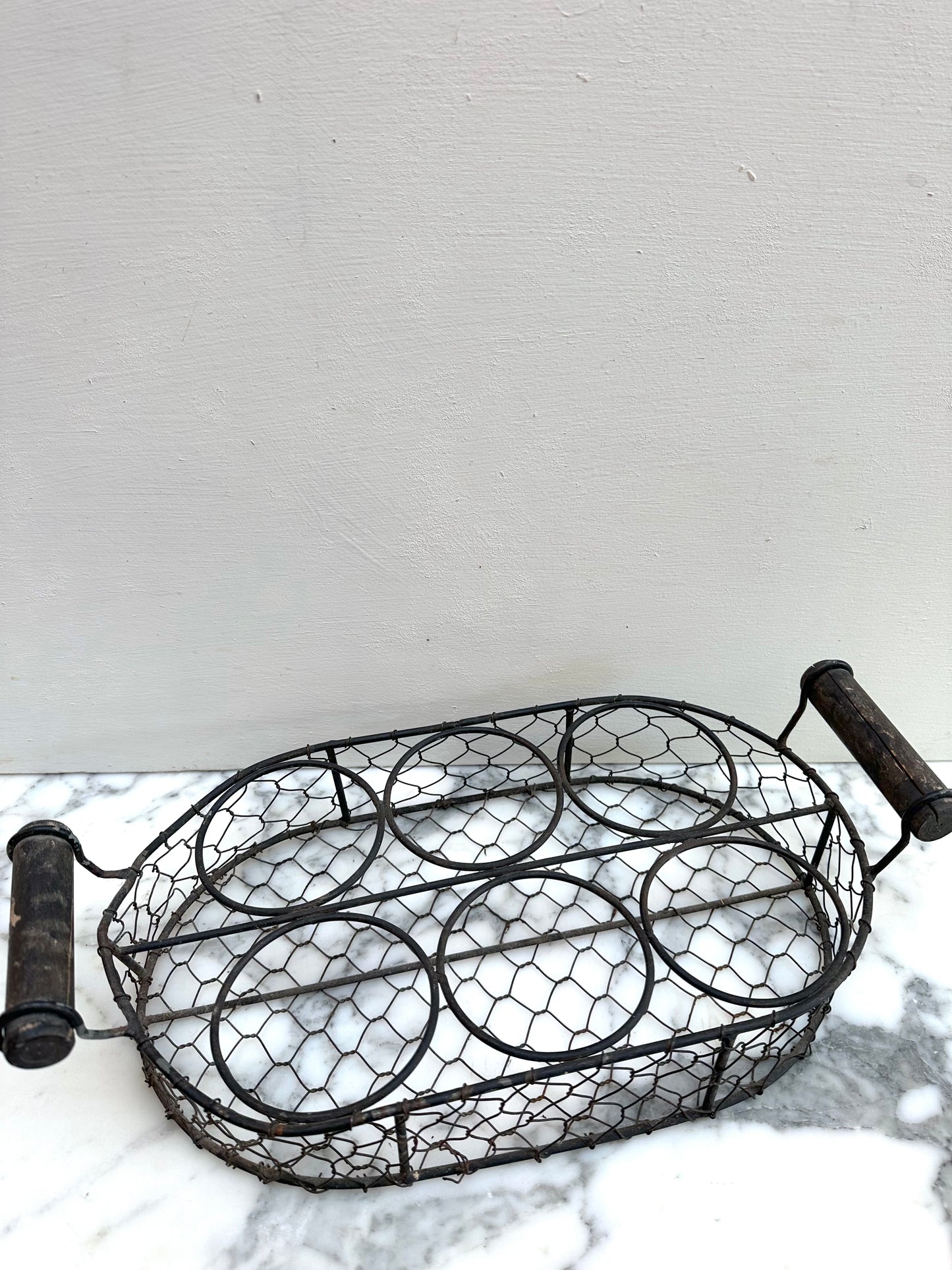 Antique French Wire Glass Rack