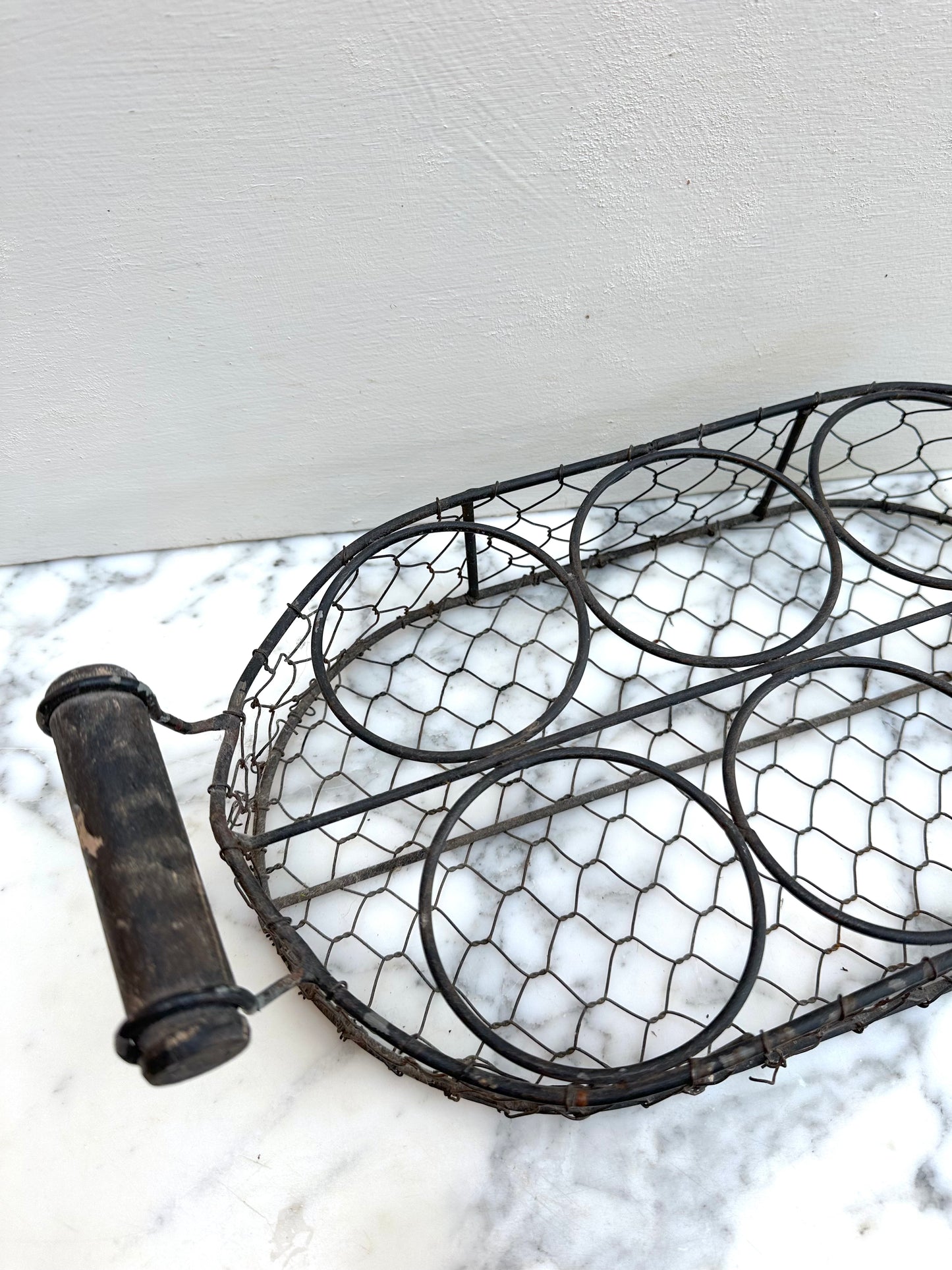 Antique French Wire Glass Rack