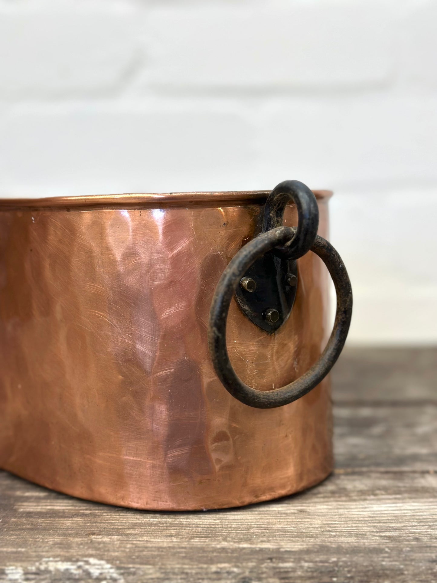 Antique French Wide Copper Fish Poacher