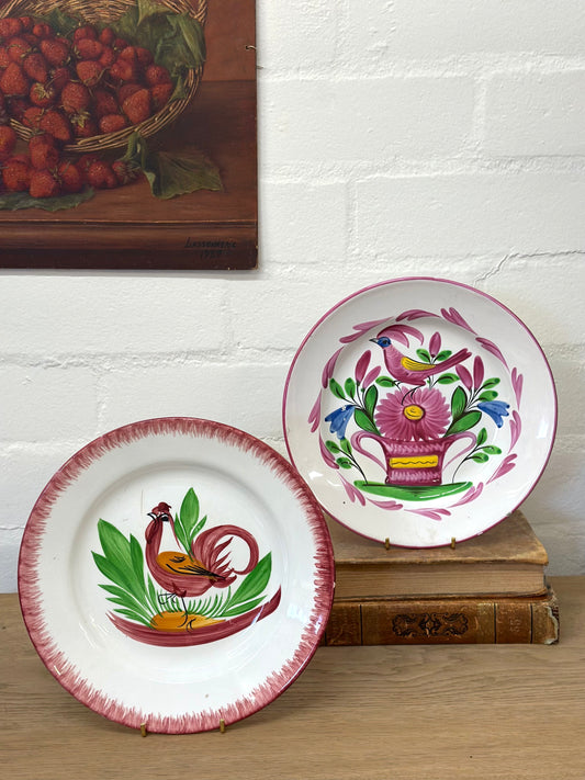 Antique French Hand Painted 'Flowers in Urn' Plates I