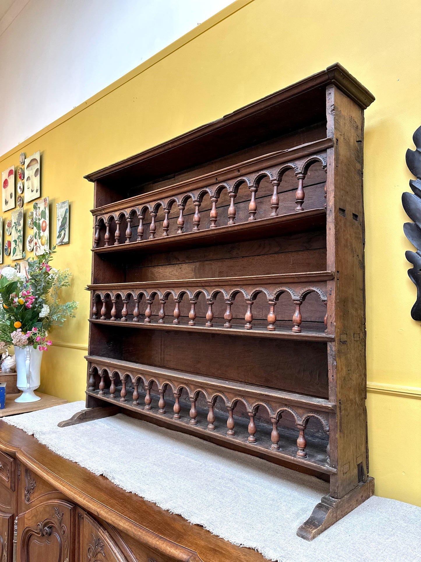 Antique Wooden Shelving Unit