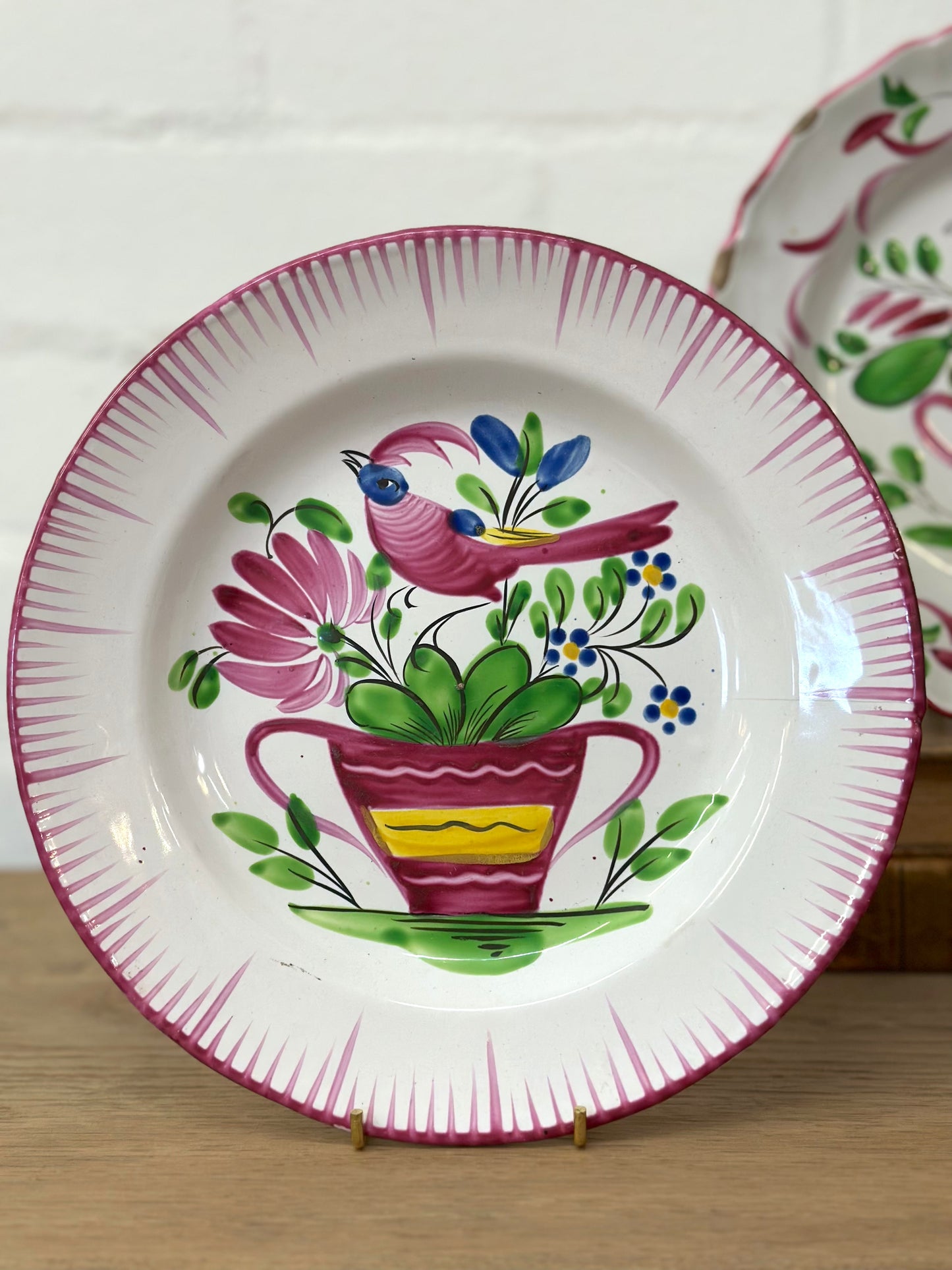 Antique French Hand Painted 'Flowers in Urn' Plates II