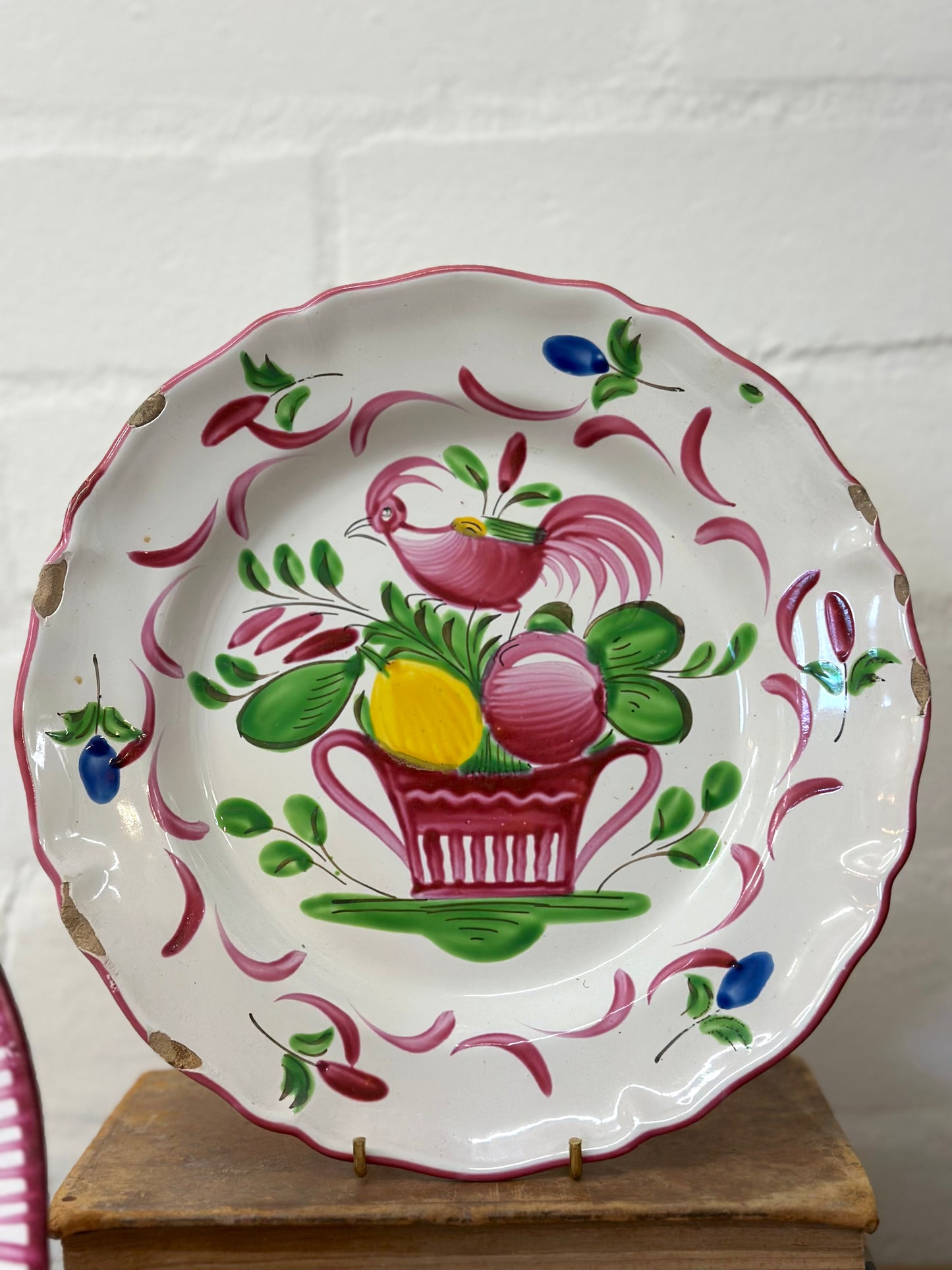 Antique French Hand Painted 'Flowers in Urn' Plates II