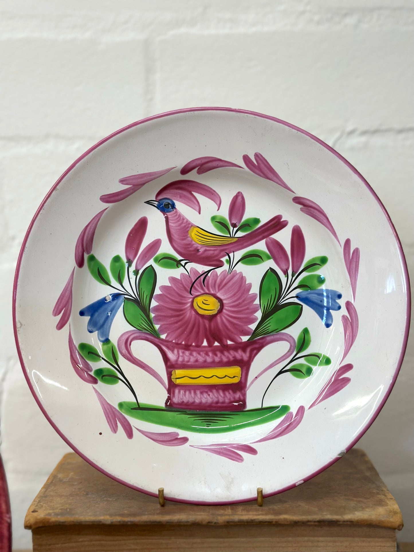 Antique French Hand Painted 'Flowers in Urn' Plates I