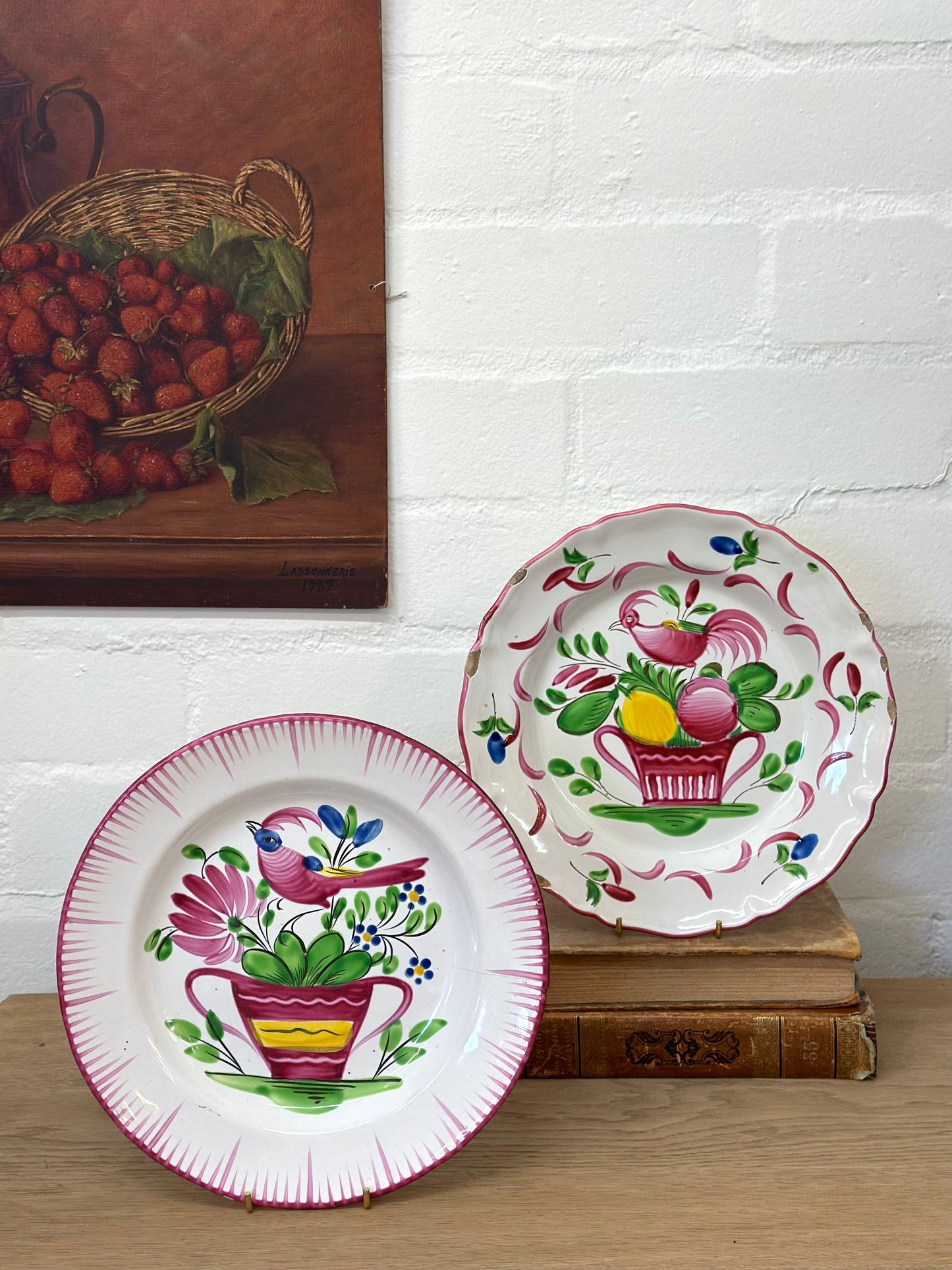 Antique French Hand Painted 'Flowers in Urn' Plates II