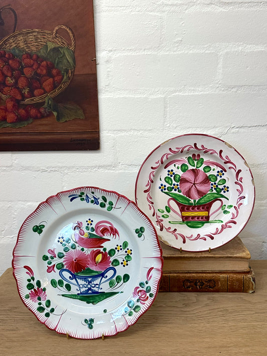 Antique French Hand Painted 'Flowers in Urn' Plates III
