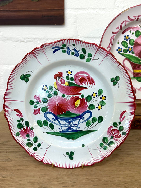 Antique French Hand Painted 'Flowers in Urn' Plates III