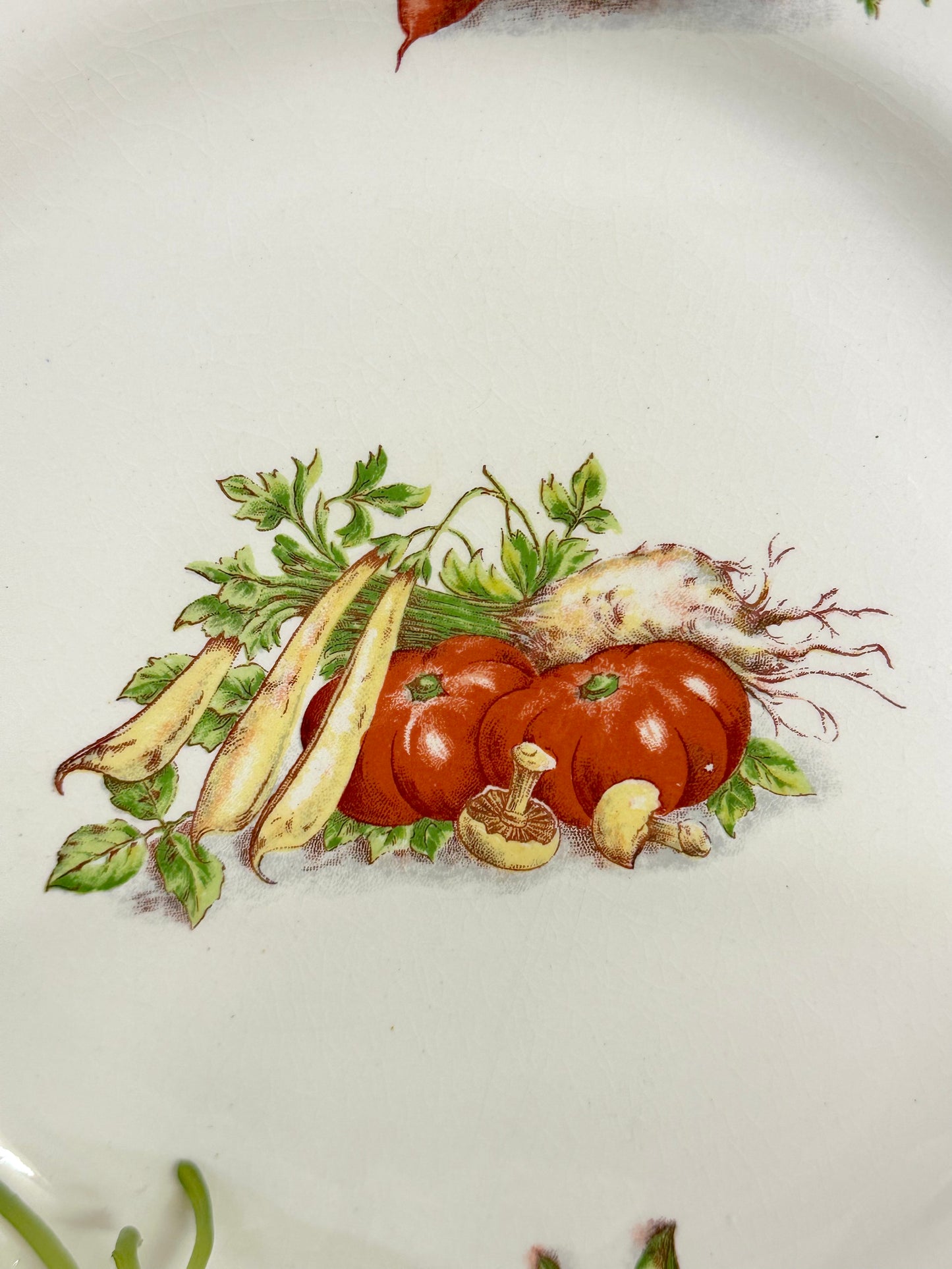 Vintage French "Milliat Frères" Vegetables - Set Of Four Dinner Plates