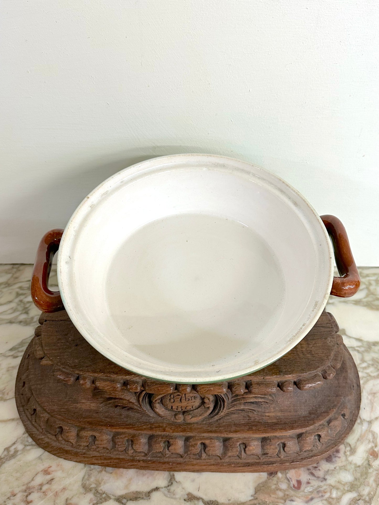Vintage European Ceramic Basket Weave 'Legume' Tureen