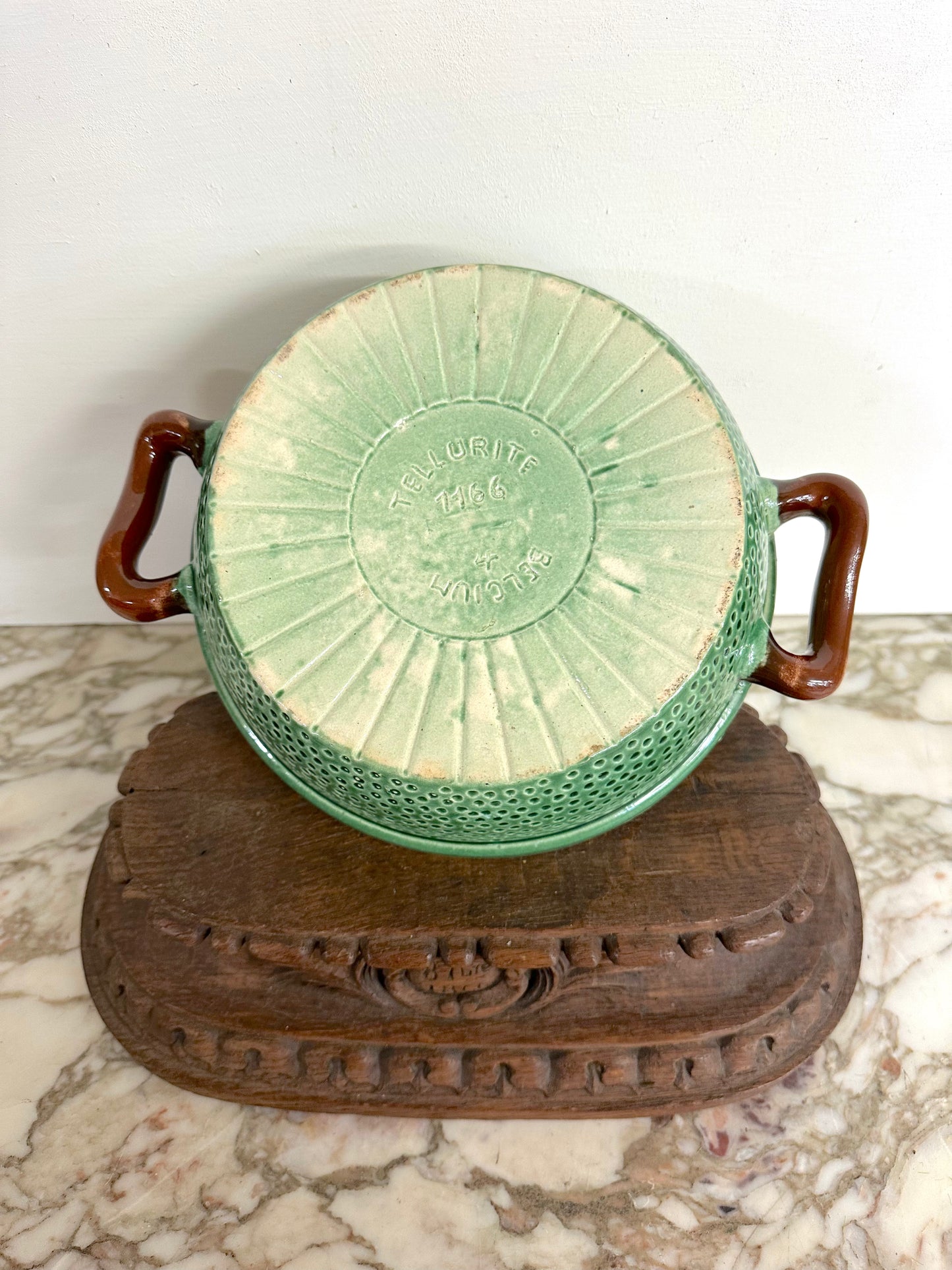 Vintage European Ceramic Basket Weave 'Legume' Tureen
