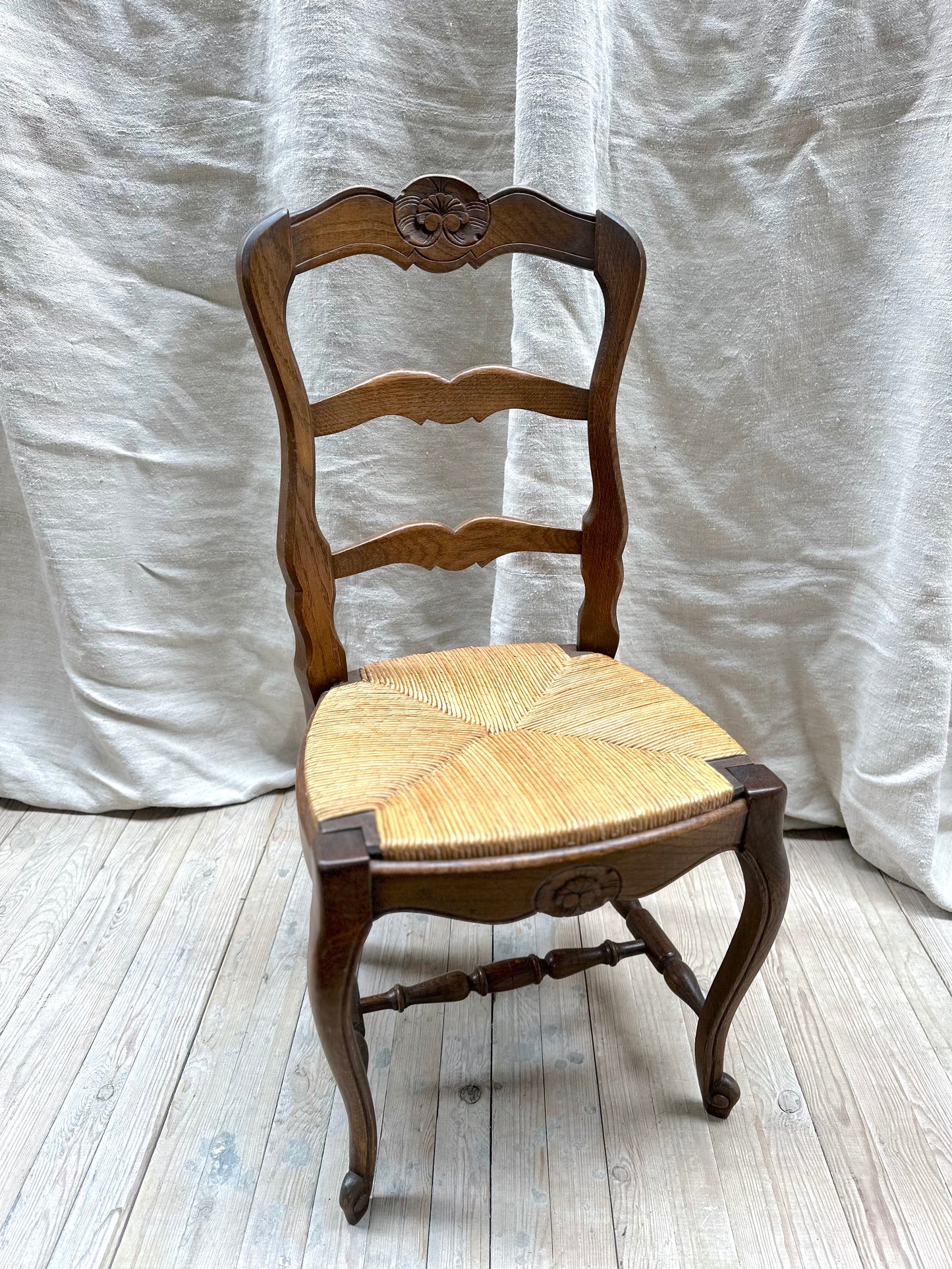 Antique French Oak Louis XV Dining Chairs - Set of 6