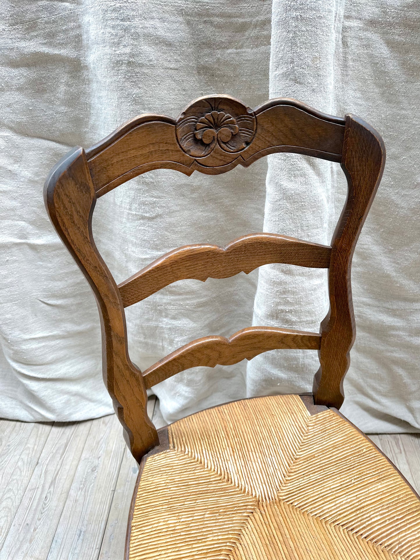 Antique French Oak Louis XV Dining Chairs - Set of 6