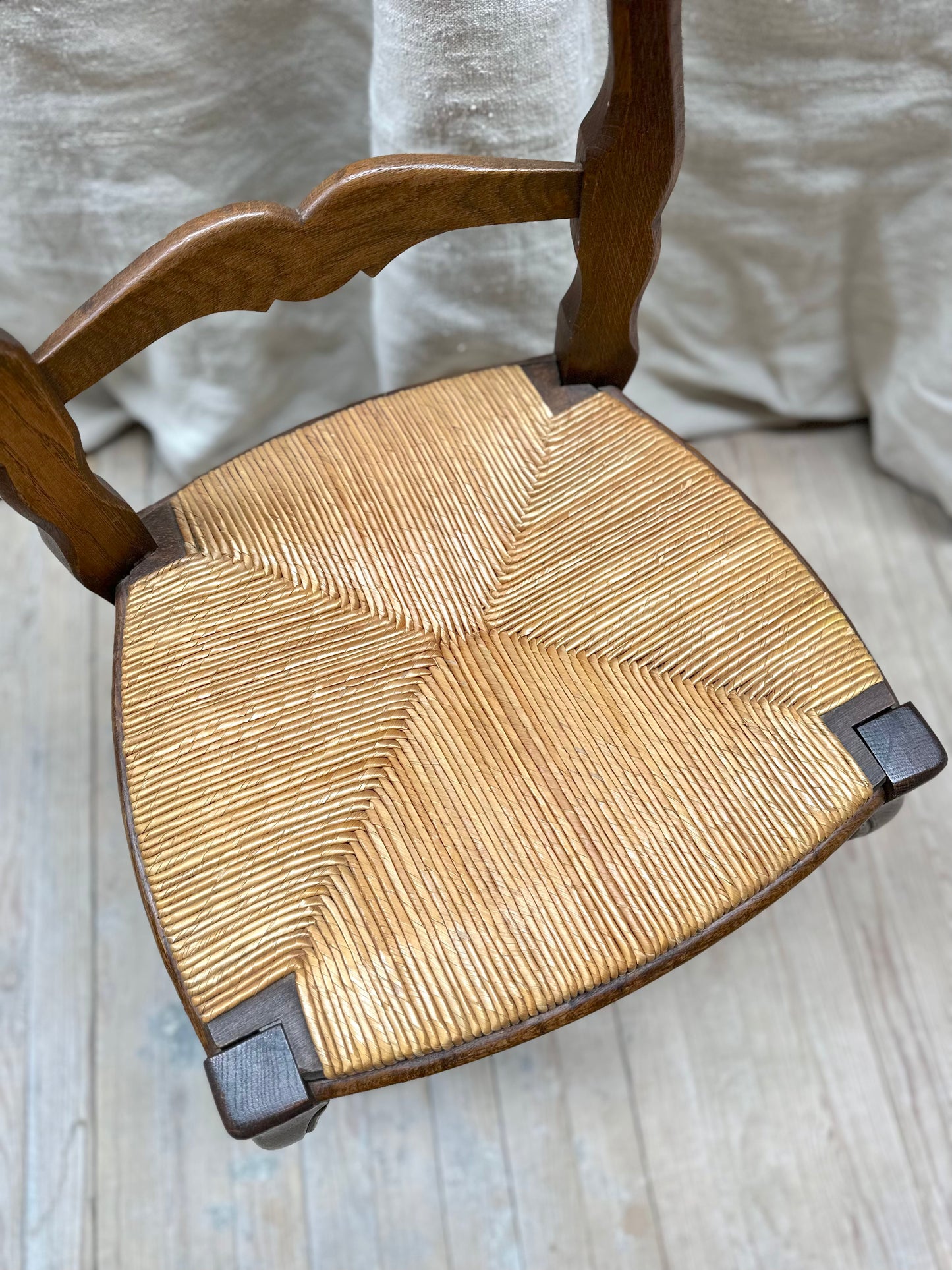 Antique French Oak Louis XV Dining Chairs - Set of 6