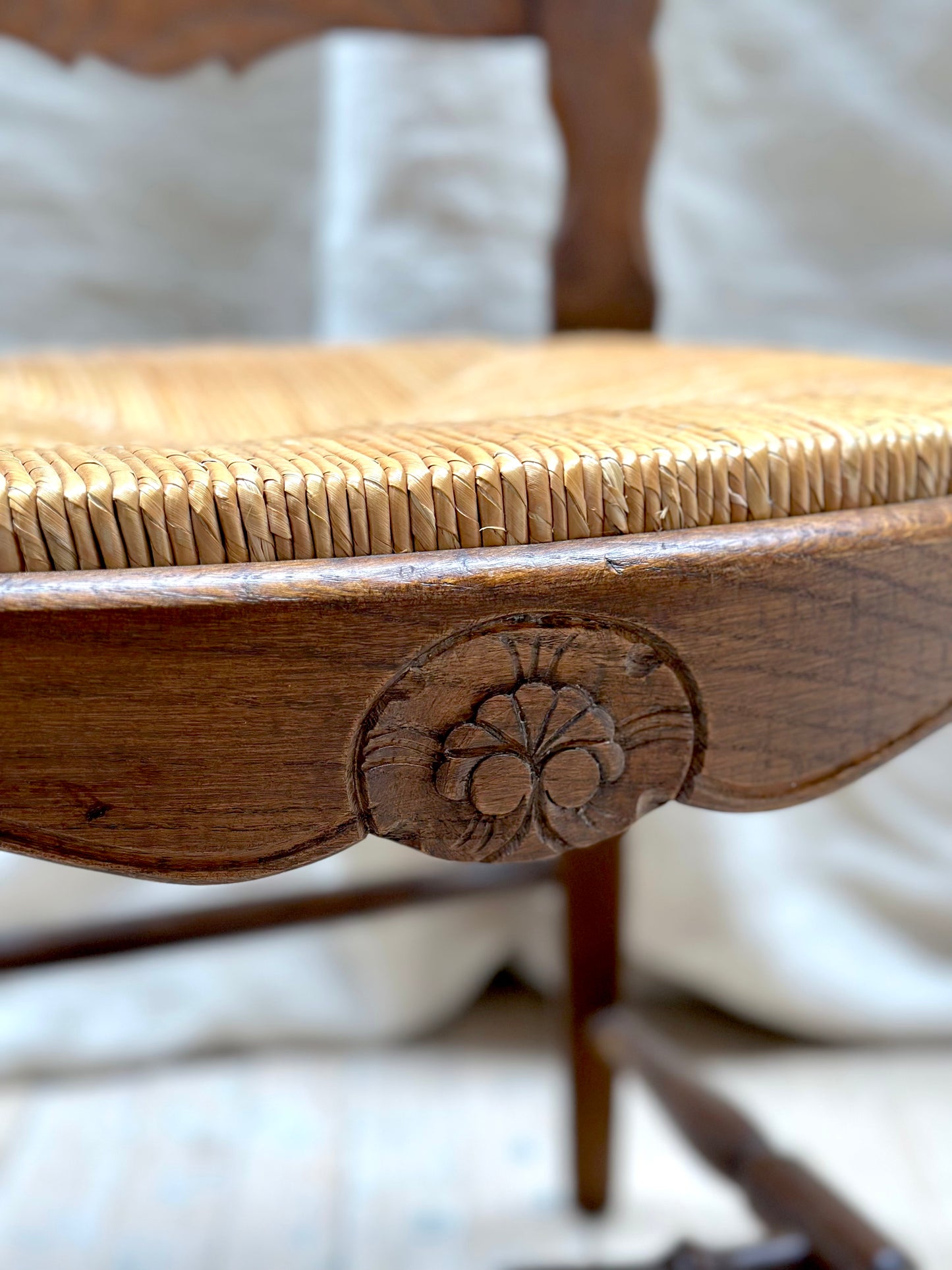 Antique French Oak Louis XV Dining Chairs - Set of 6