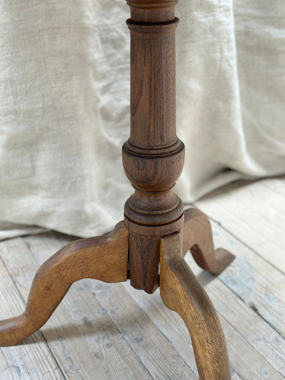 Antique French Oak Folding Round Breakfast Table