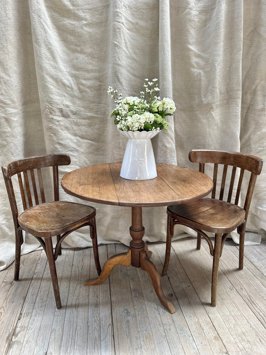 Antique French Oak Folding Round Breakfast Table