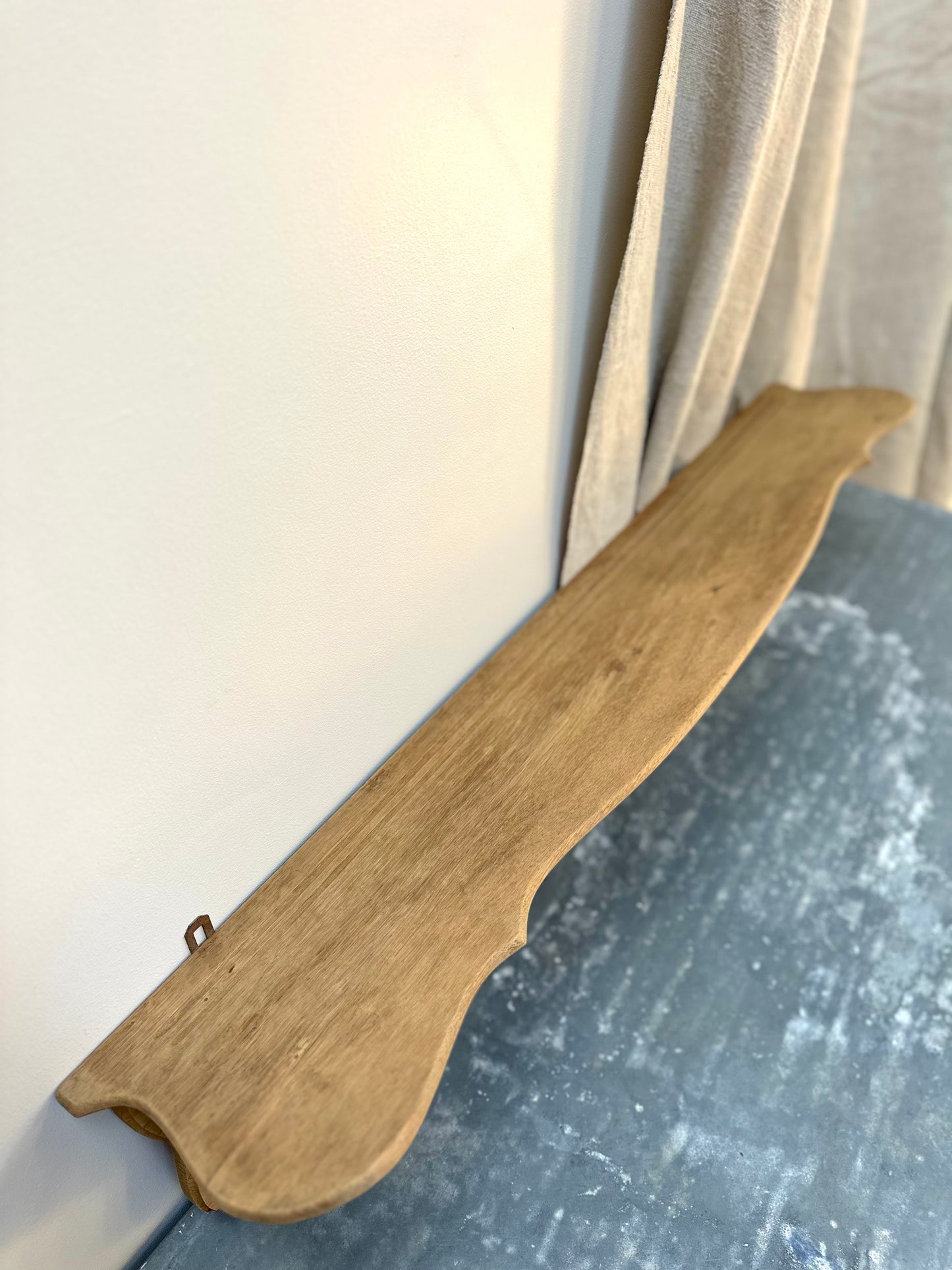 Antique French Louis XV Oak 7 Hook Wall Shelf