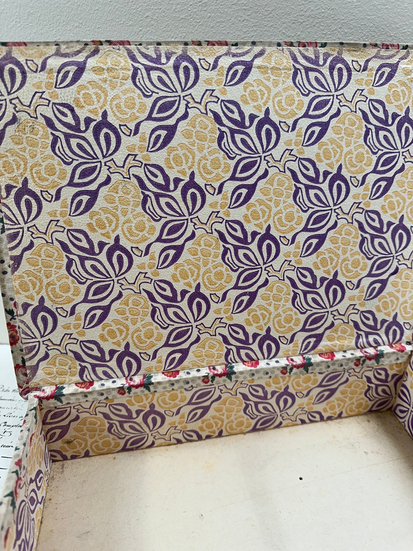 Antique French 'Fleur du Printemp' Fabric Covered Boudoir Boxes
