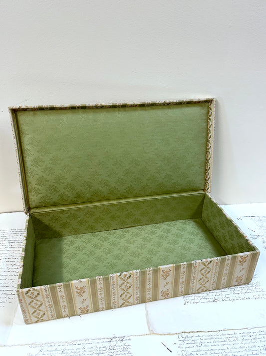 Large Antique French Fabric Covered Boudoir Box