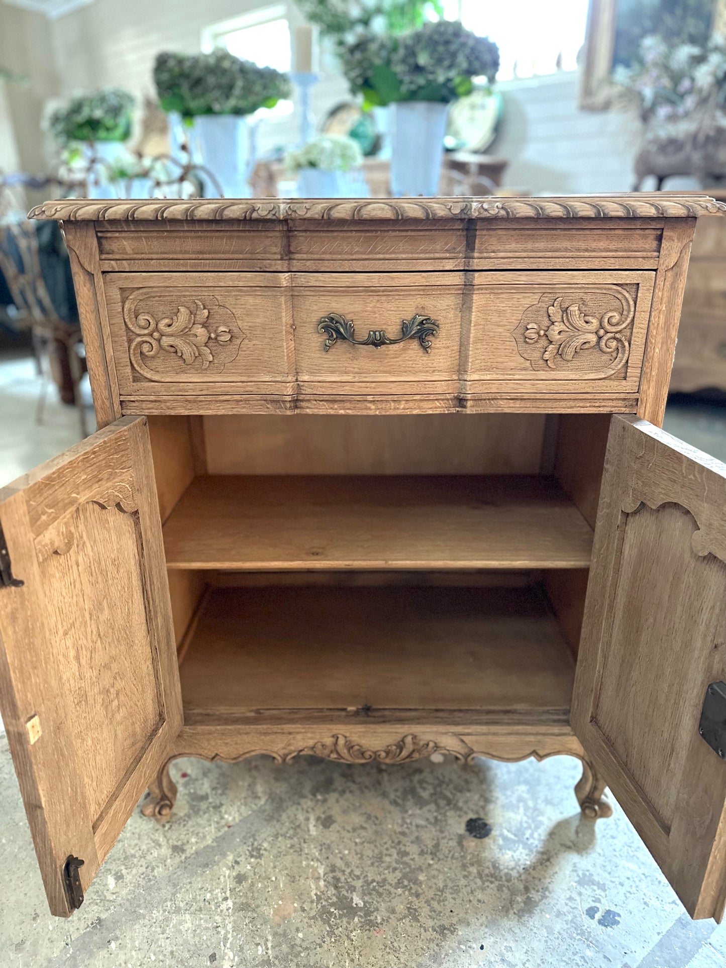 Antique French Confiturier With Double Doors - Raw Finish