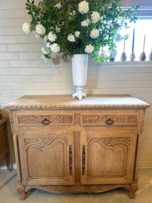 Antique French 2 Door 2 Drawer Sideboard - Raw Oak