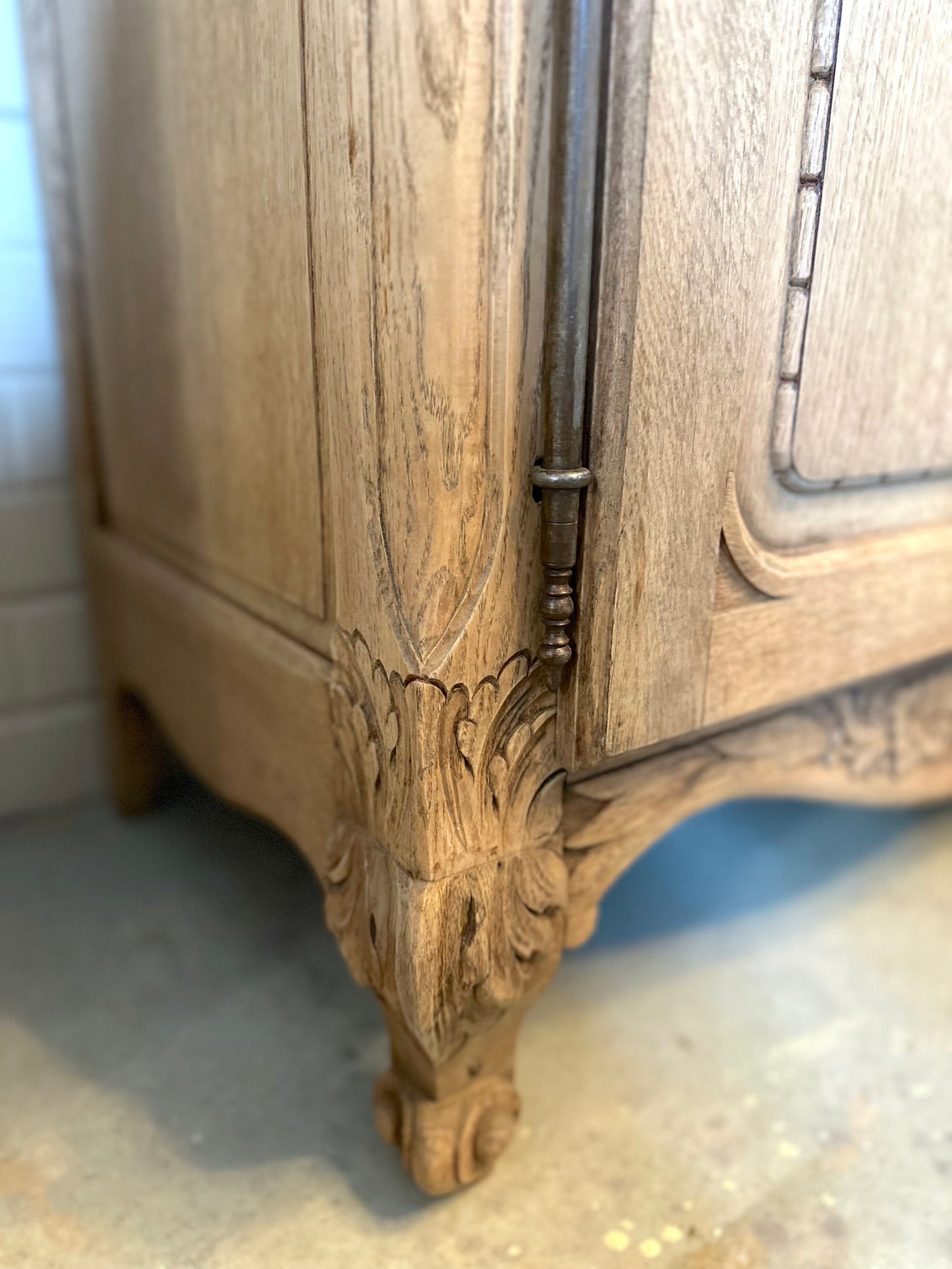 Antique French 2 Door 2 Drawer Sideboard - Raw Oak