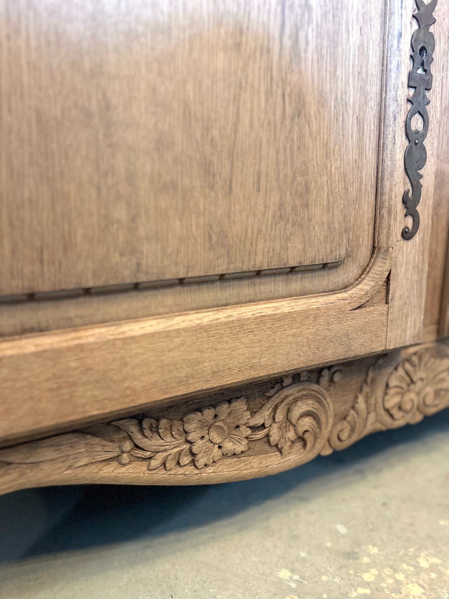 Antique French 2 Door 2 Drawer Sideboard - Raw Oak