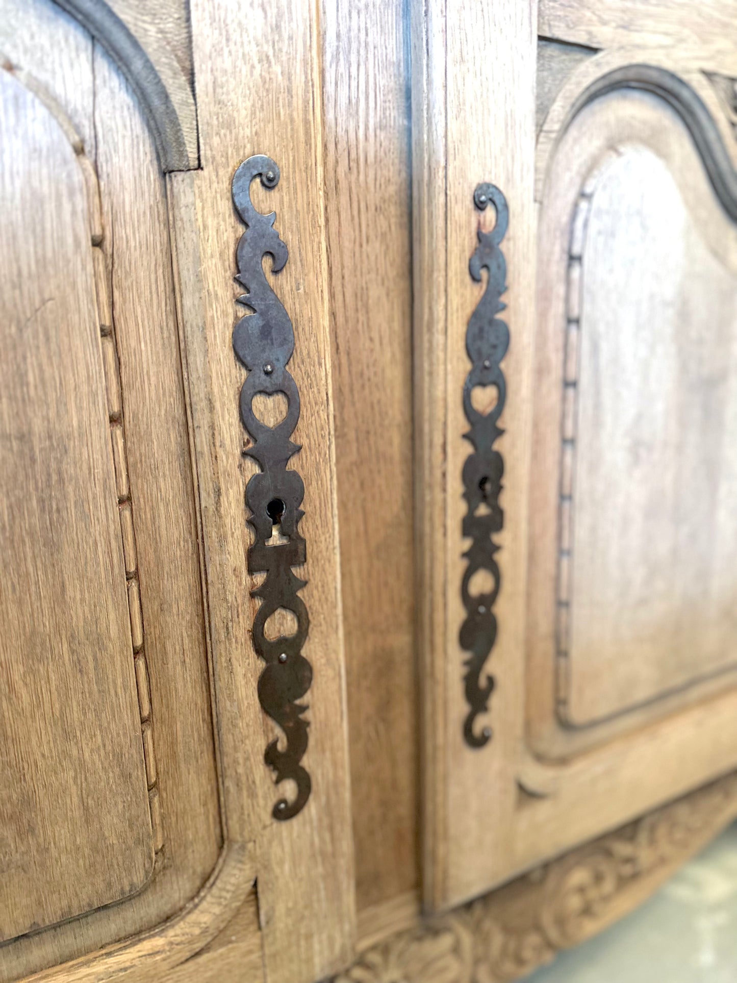 Antique French 2 Door 2 Drawer Sideboard - Raw Oak
