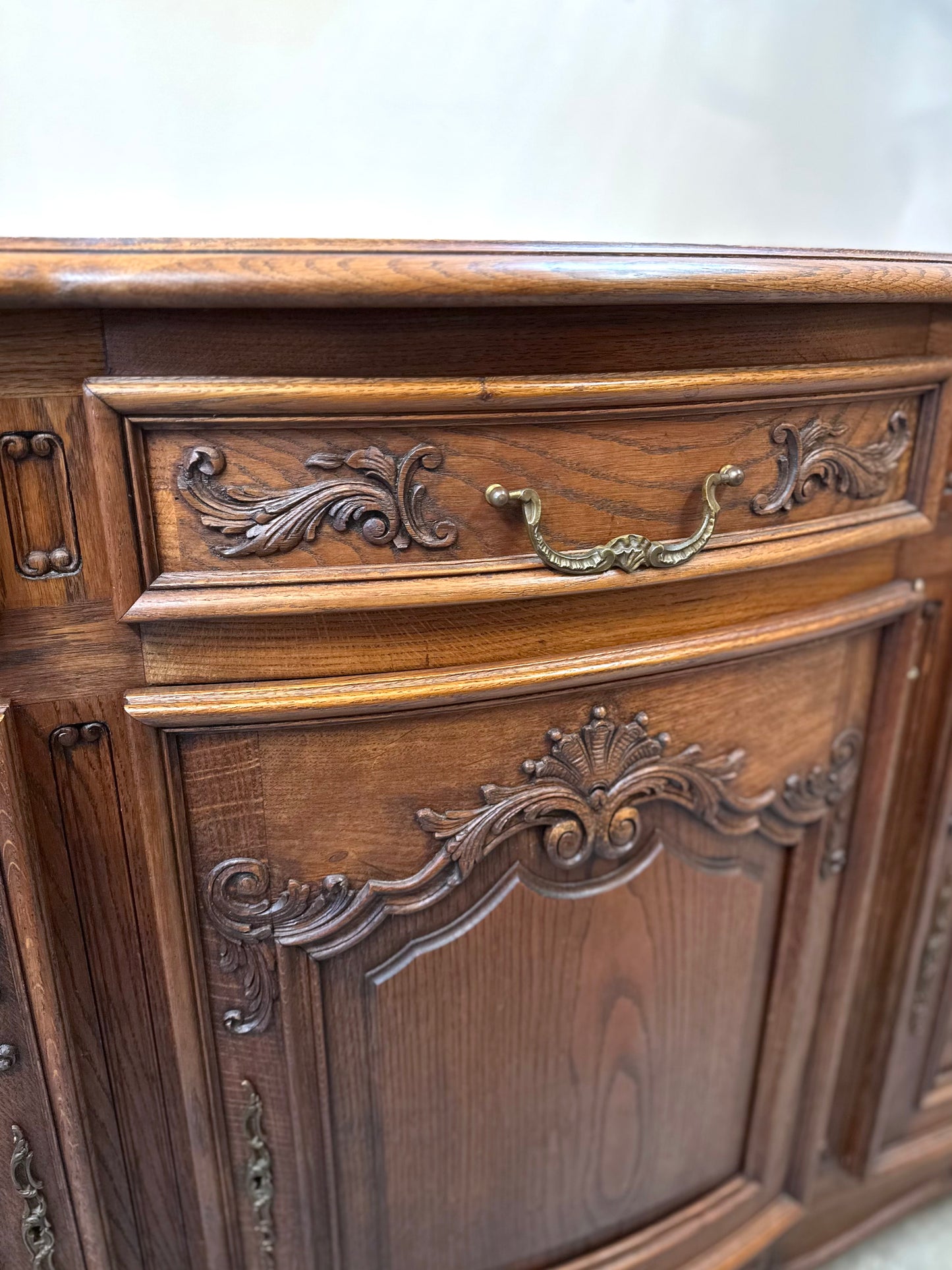 Antique French Oak 3 Door 3 Drawer Sideboard