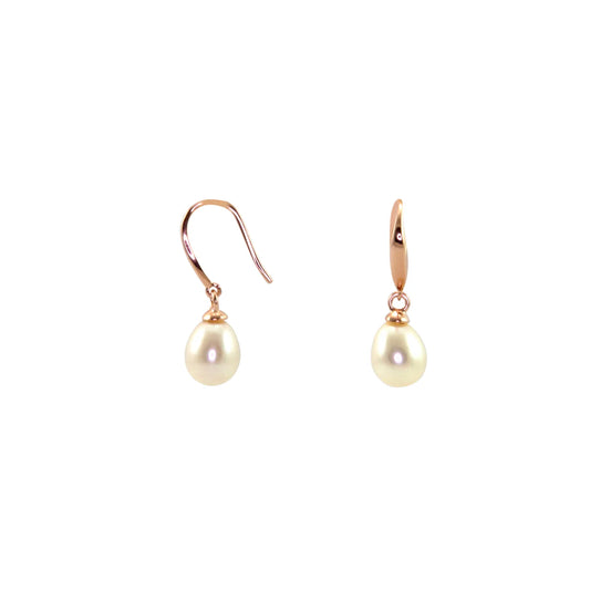 Italian White Pearl Drop Earrings