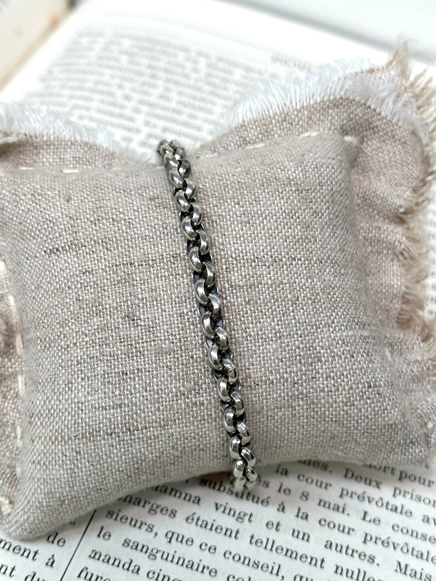 Antique French Silver 'Semeuse' Coin Bracelet With Petite Charms