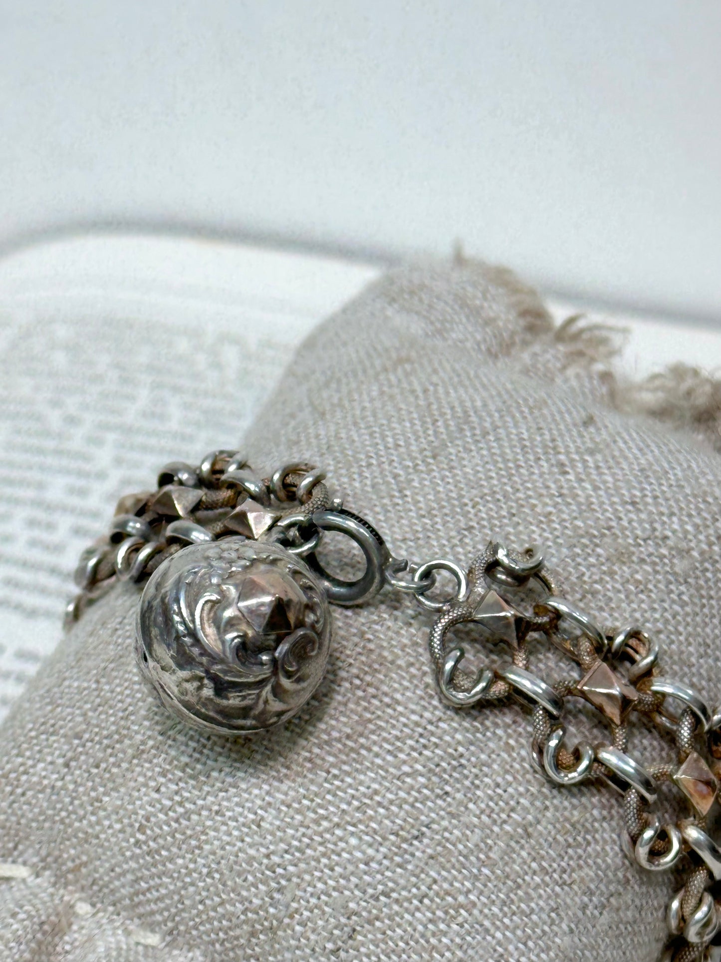 Antique French Silver And Rose Gold Bracelet