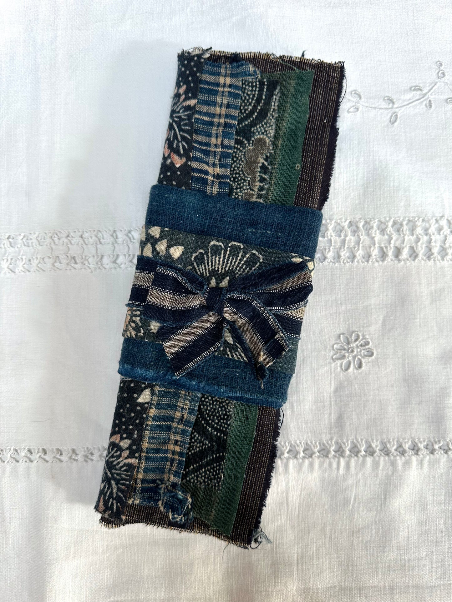 Antique Japanese Fabric Bundle - Indigo Green