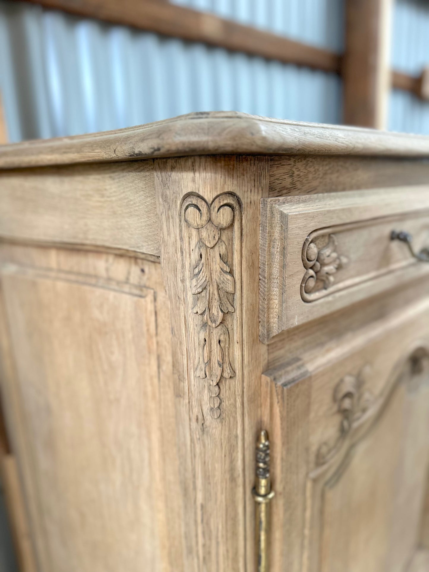 Antique French 2 Door 2 Drawer Marquetry Top Sideboard